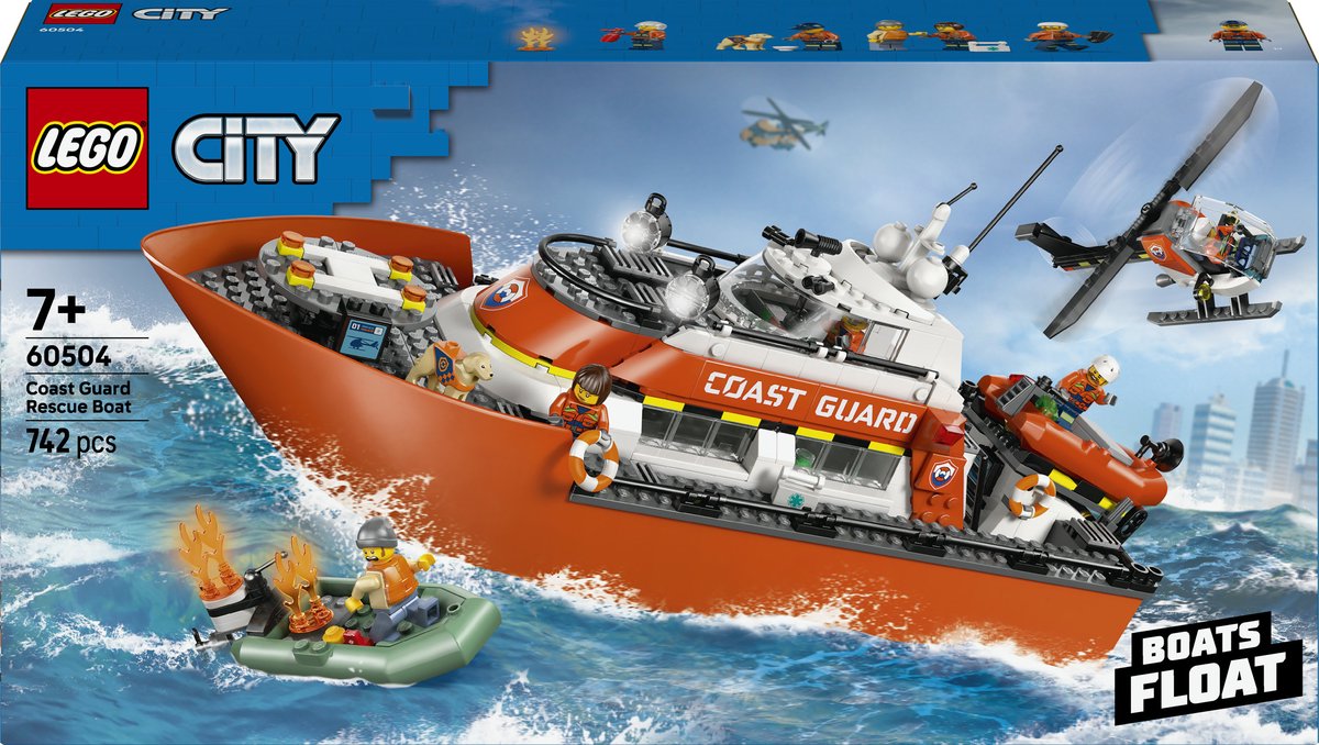 LEGO City reddingsboot kustwacht met helikopter speelgoedset.
