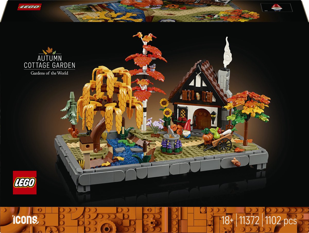 LEGO Icons Herfsttuin met Cottage Herfstdecoratie - Bouwpakket voor Volwassenen - 11372