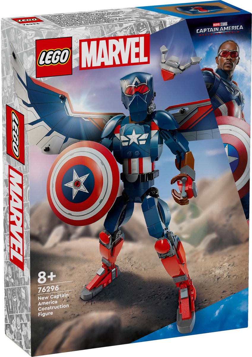 LEGO Marvel Nieuwe Captain America bouwfiguur - 76296