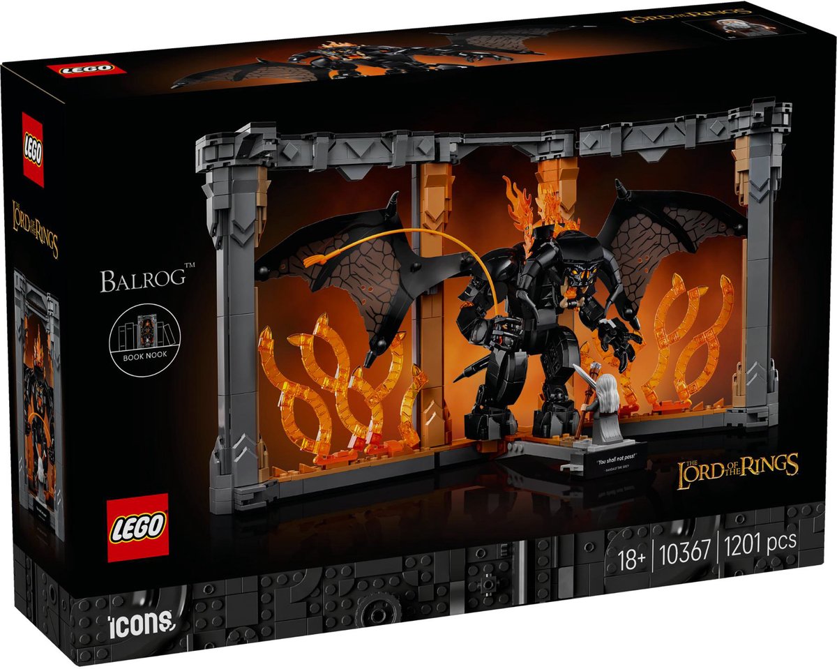 LEGO Icons Boekensteun: The Lord of the Rings – Balrog Set - 10367