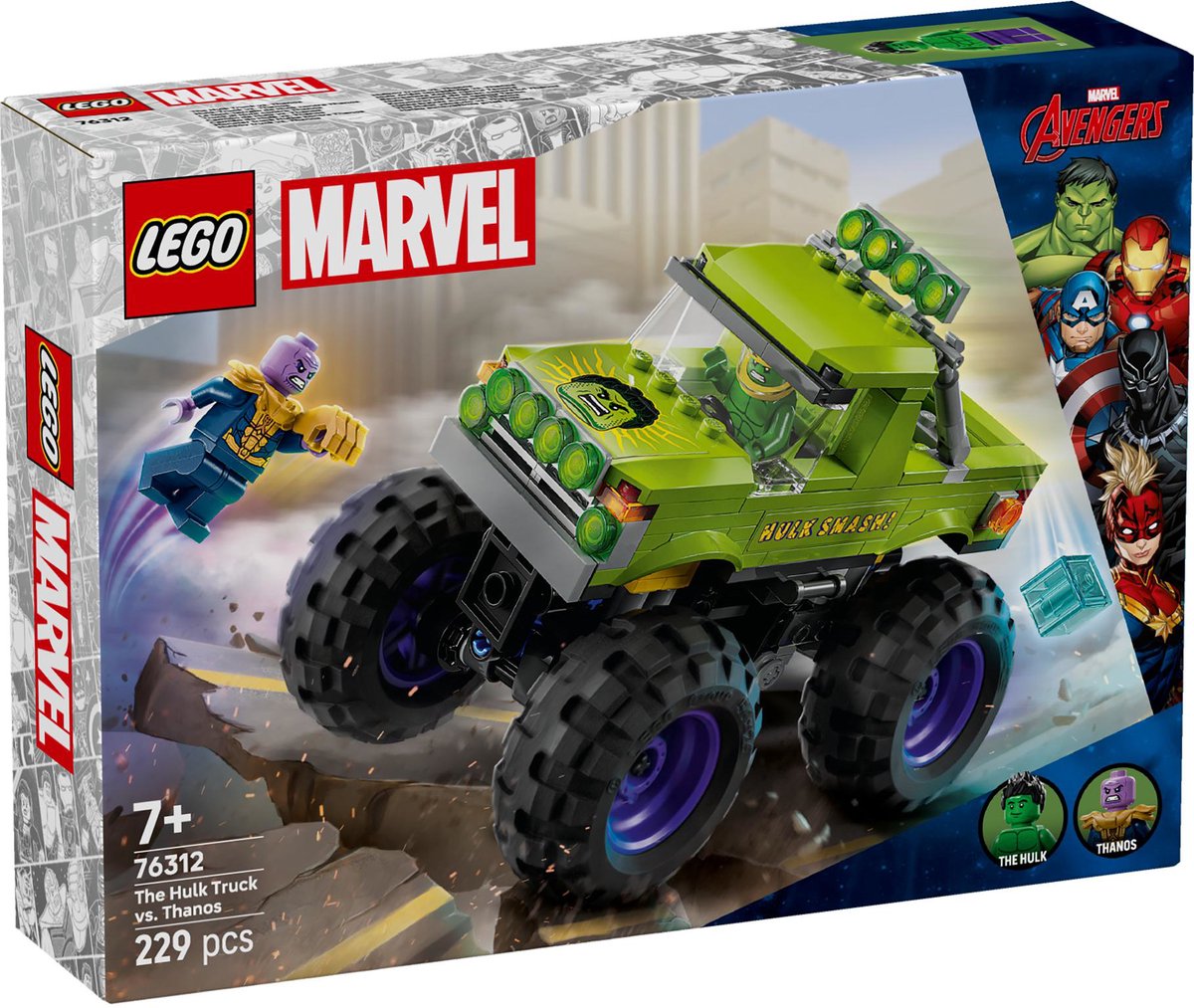 LEGO Marvel De Hulk Truck vs. Thanos - Superhelden Speelgoed - 76312