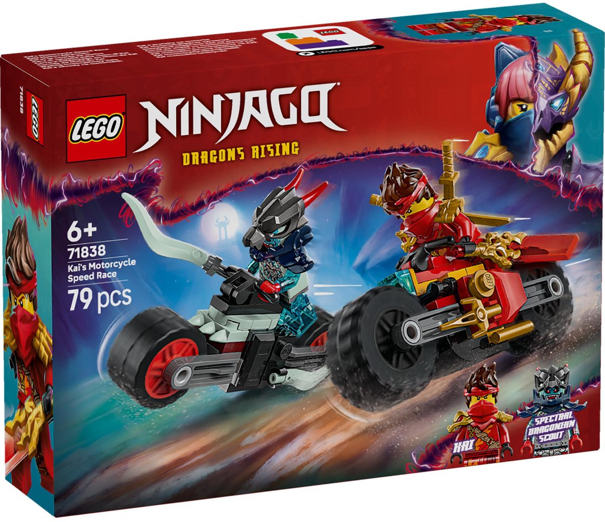 LEGO NINJAGO Kai's Motorrace Bouwpakket voor Kinderen - 71838