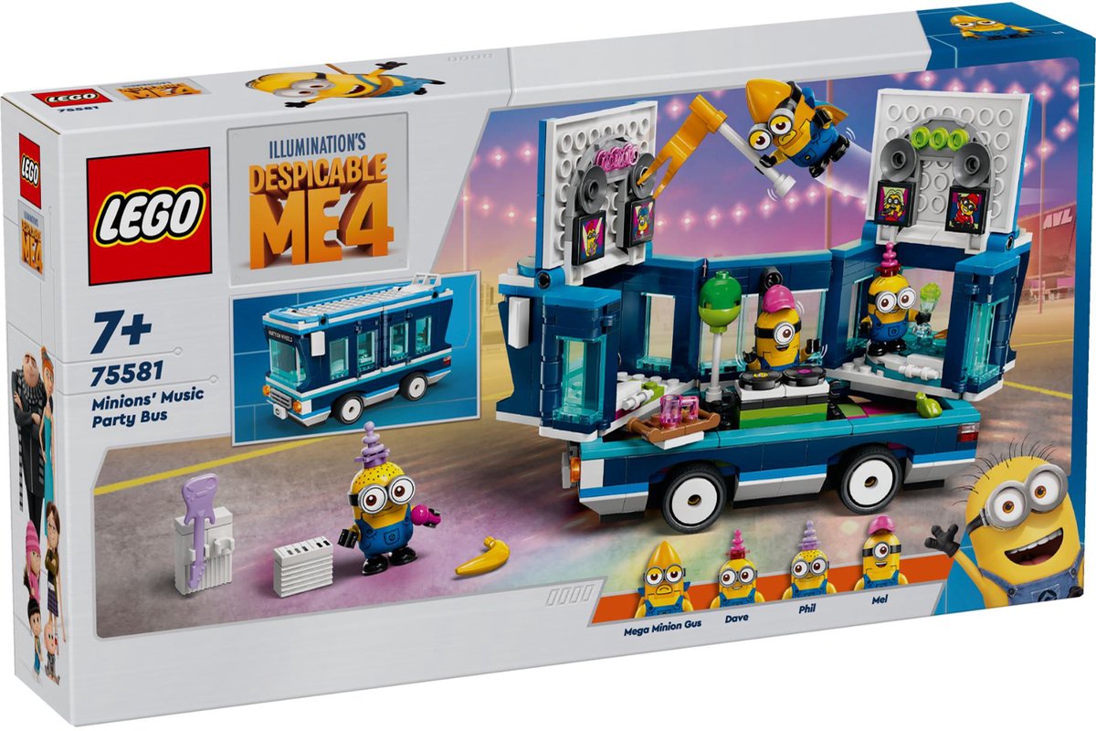 LEGO Despicable Me 4 - Muzikale feestbus van de Minions - 75581