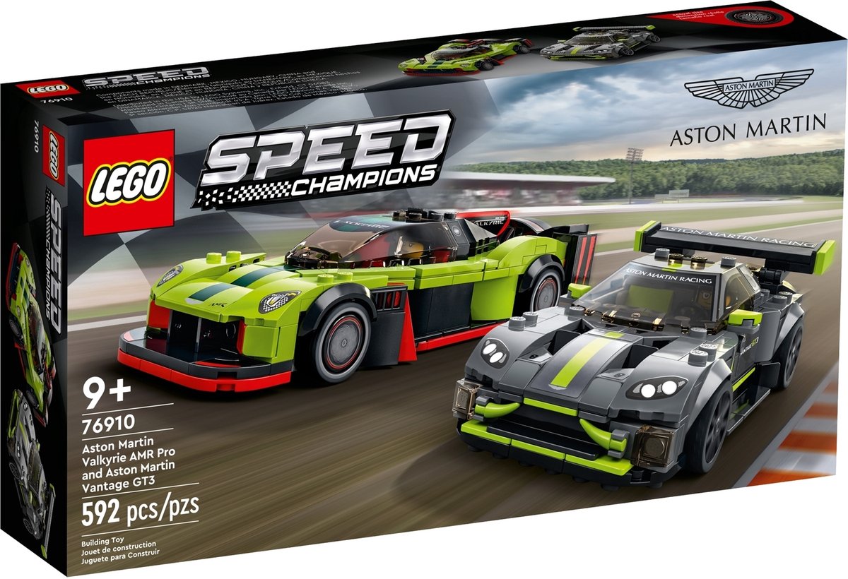 LEGO Speed Champions Aston Martin Valkyrie AMR Pro en Aston Martin Vantage GT3
- 76910