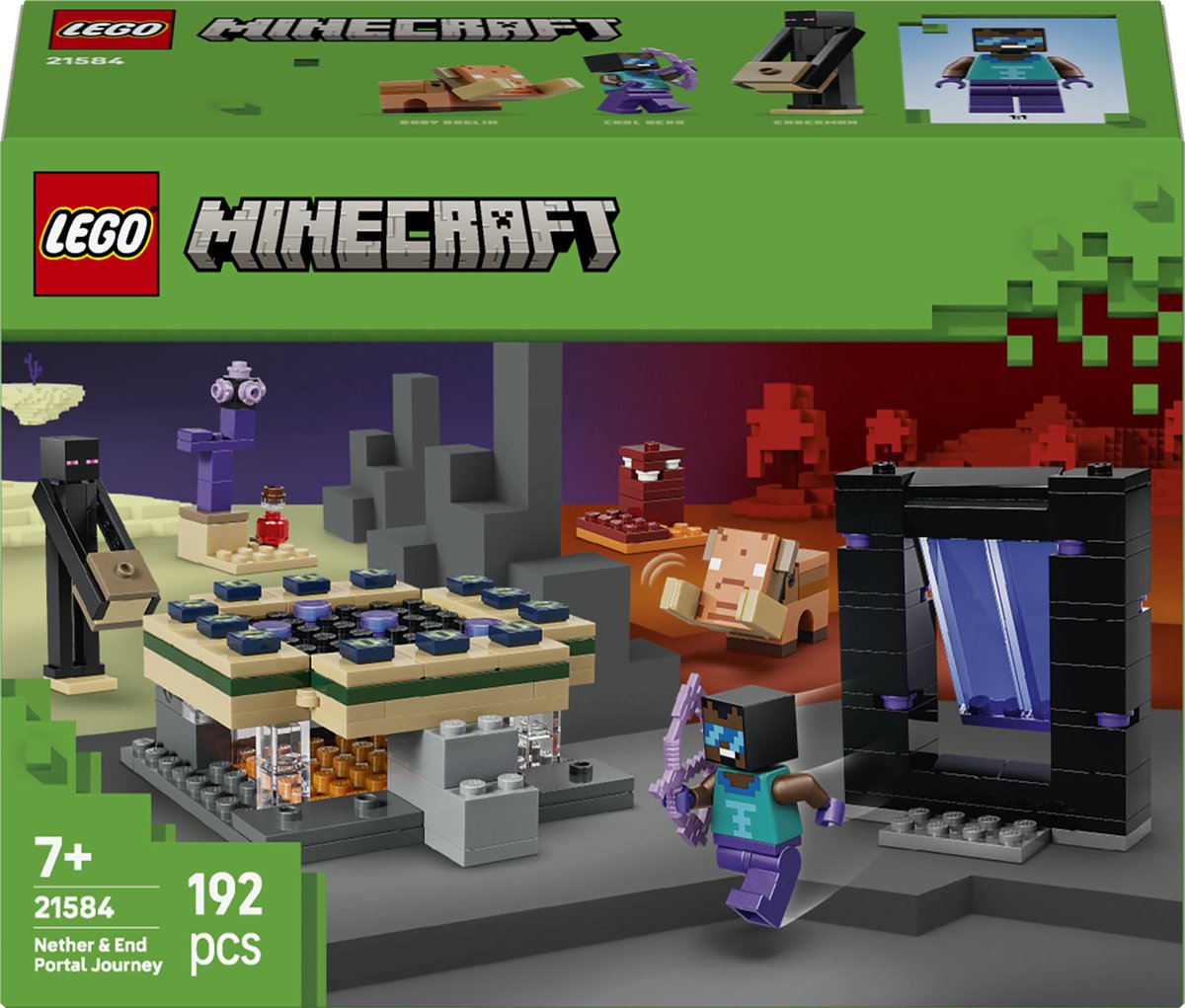 LEGO Minecraft - Reis naar de Nether en het End-Portaal Videogame Speelgoed voor Kinderen - 21584
