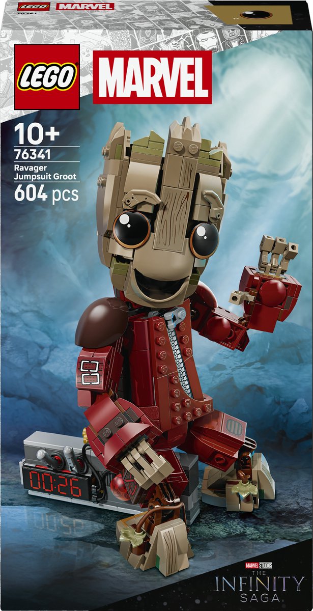 LEGO Marvel Groot in Ravager Jumpsuit - Bouwbaar Superheld Speelgoed voor Kinderen - 76341