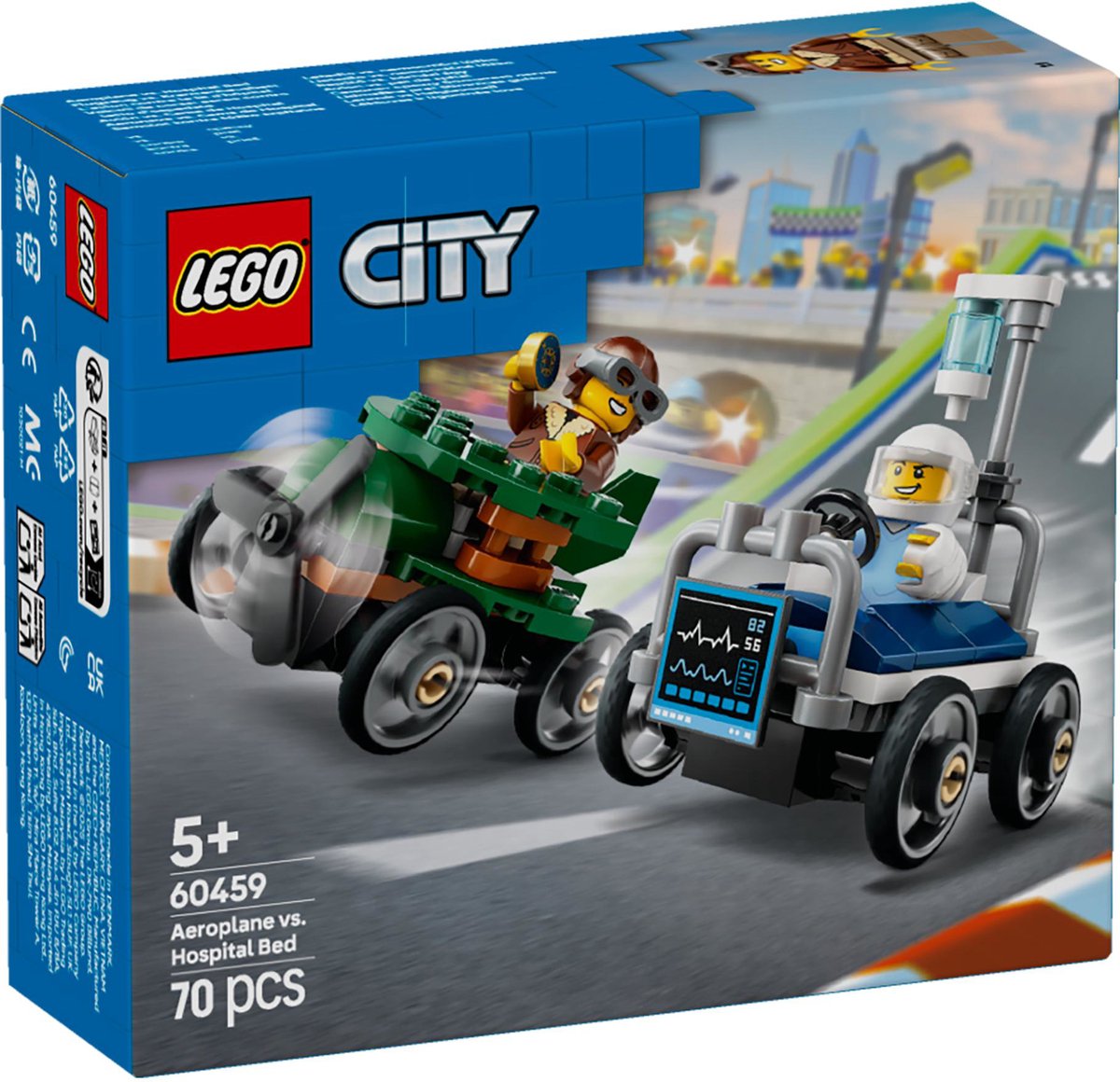 LEGO City Raceautopakket: vliegtuig vs. ziekenhuisbed - 60459